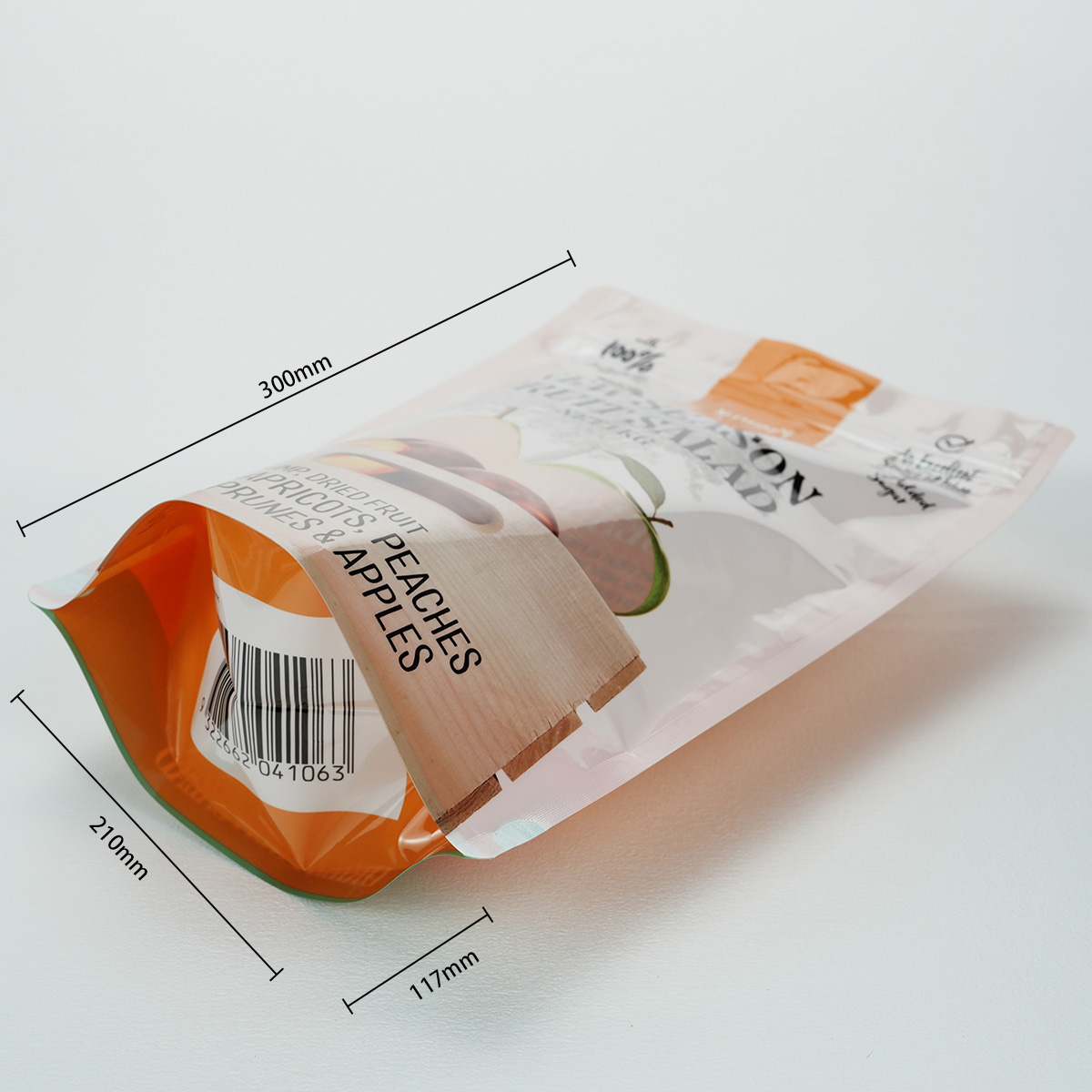 Stand up pouch with zipper
