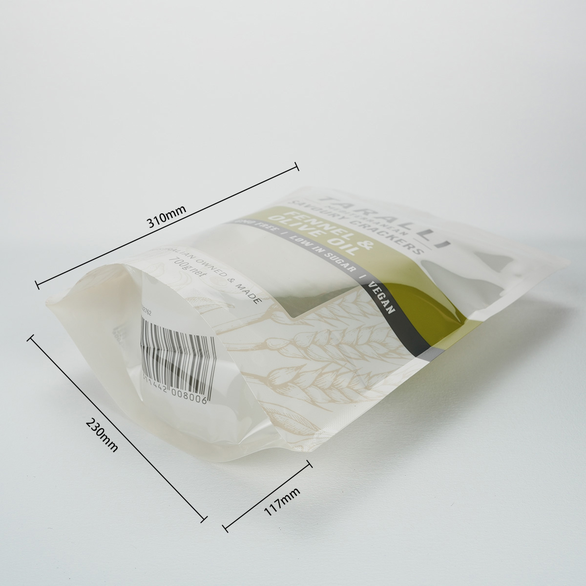 Stand up pouch with zipper