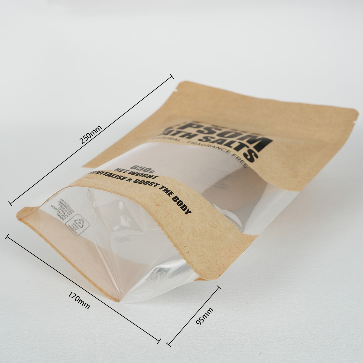 Stand up pouch with zipper
